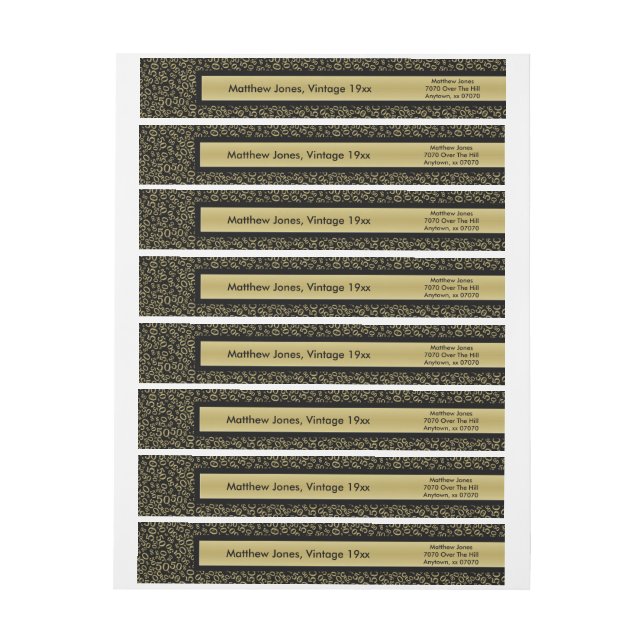 Personalize:  50th Birthday Theme Return Address Wrap Around Label (Sheet)