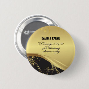 Personalize, 50th Wedding Anniversary Religious 2 Inch Round Button