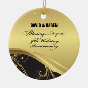 Personalize, 50th Wedding Anniversary Religious Ceramic Ornament