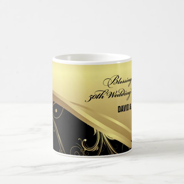 Personalize, 50th Wedding Anniversary Religious Coffee Mug (Center)