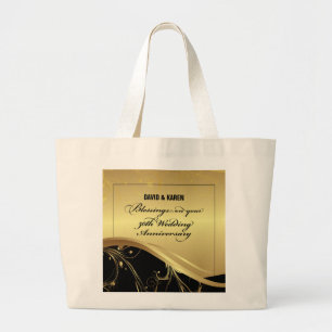 Personalize, 50th Wedding Anniversary Religious Large Tote Bag