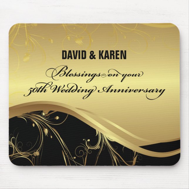 Personalize, 50th Wedding Anniversary Religious Mouse Pad (Front)