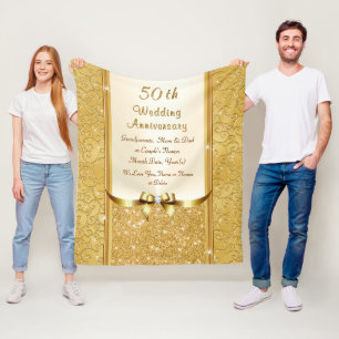 Personalize 50th Wedding Anniversary Throw Blanket