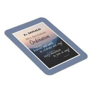 Personalize 55th Anniversary Ordination Congrats Magnet