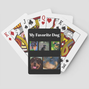 Personalize 5-Photos & Text Pet Dog Playing Cards