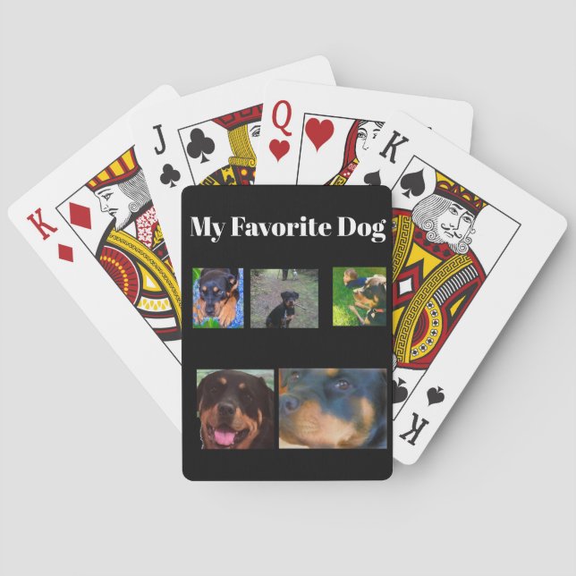 Personalize 5-Photos & Text Pet Dog Playing Cards (Back)