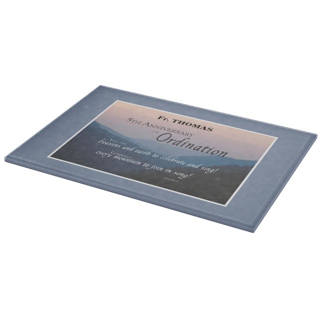 Personalize 5th Anniversary of Ordination Congrats Cutting Board (Corner)