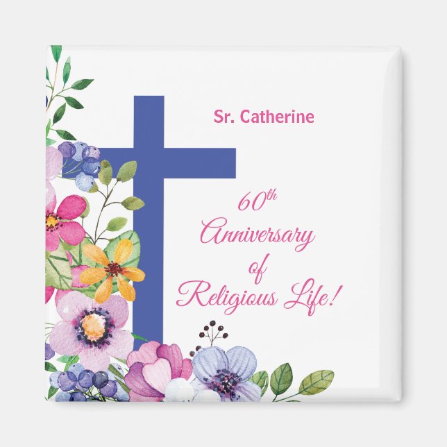 Personalize, 60th Anniversary Nun Religious Life Magnet (Front)