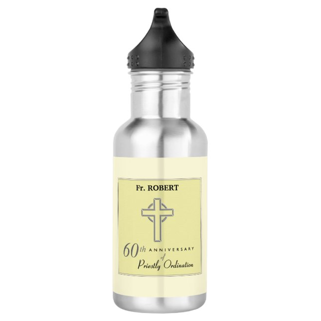 Personalize, 60th Anniversary of Priest Embossed 532 Ml Water Bottle (Right)