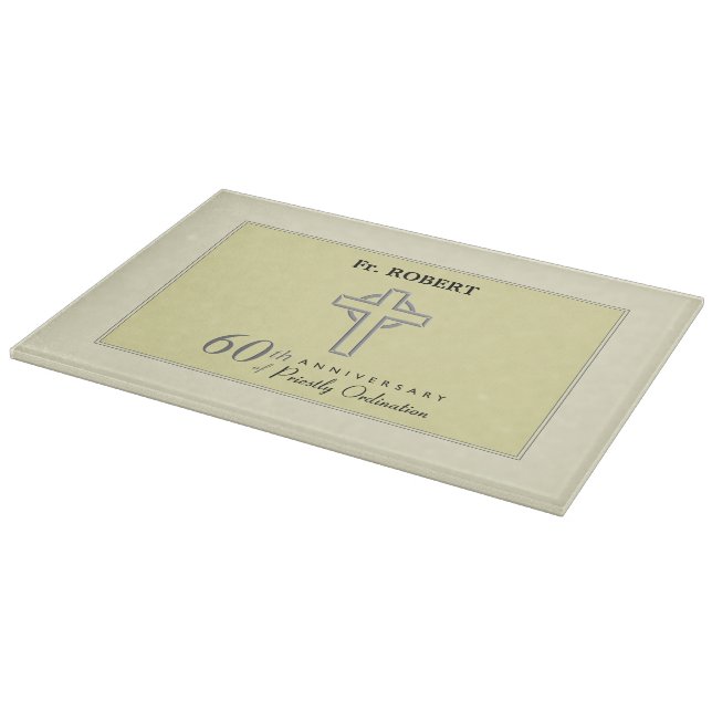 Personalize, 60th Anniversary of Priest Embossed Cutting Board (Corner)