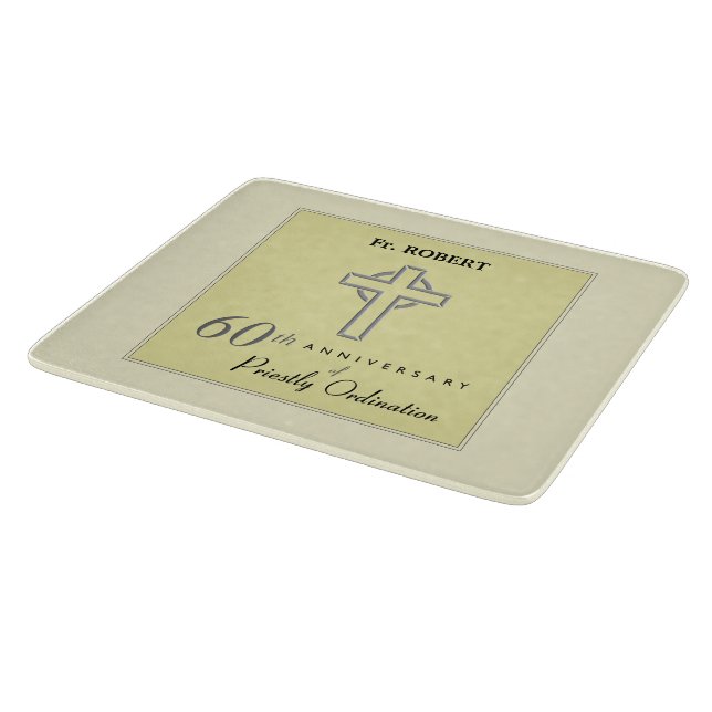 Personalize, 60th Anniversary of Priest Embossed Cutting Board (Corner)