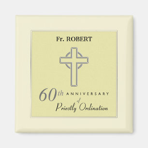 Personalize, 60th Anniversary of Priest Embossed Magnet