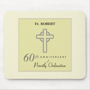 Personalize, 60th Anniversary of Priest Embossed Mouse Pad