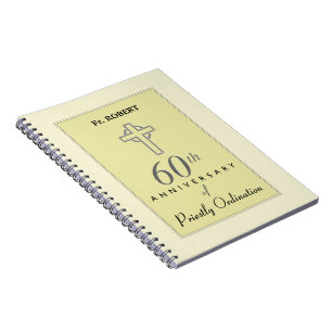 Personalize, 60th Anniversary of Priest Embossed Notebook