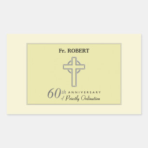 Personalize, 60th Anniversary of Priest Embossed Sticker