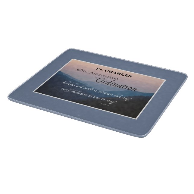 Personalize 60th Anniversary Ordination Congrats Cutting Board (Corner)