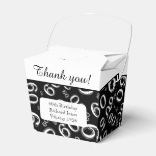 Personalize: 60th Birthday Party Black/White Favor Box