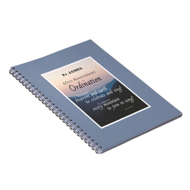 Personalize 65th Anniversary Ordination Congrats Notebook (Right Side)
