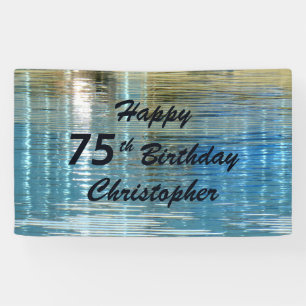 Personalize 75th Birthday Sign Reflection in Lake