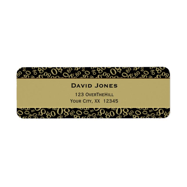 Personalize:  80th Birthday Theme Return Address (Front)