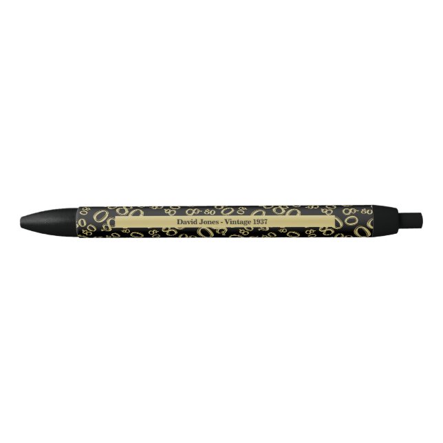 Personalize 80th Gold/Black Birthday Favour Gift (Front)