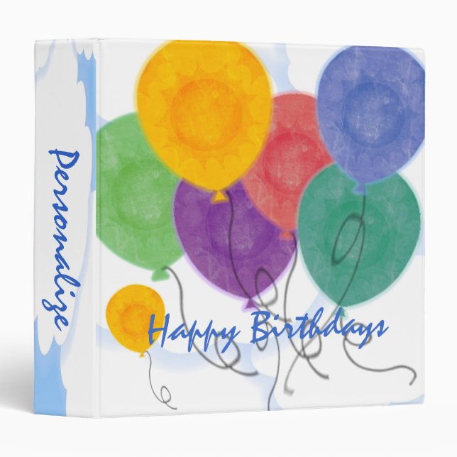 Personalize a Birthday Album Binder (Front/Spine)