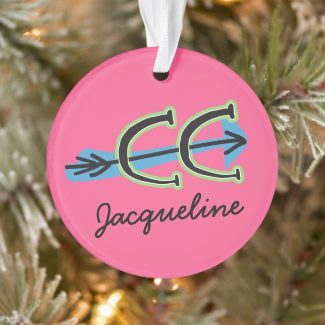 Personalize a Cross Country PINK Ornament (Tree)