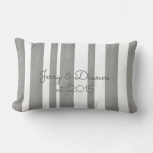 personalize a custom pillow grey and white stripes