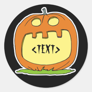 Personalize a Jack-O-Lantern, <TEXT> Classic Round Sticker