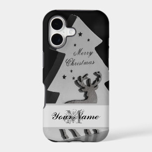 Personalize a noble monogram Merry Christmas case!