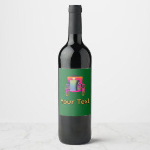 Personalize Abstract Chair Design Wine Label