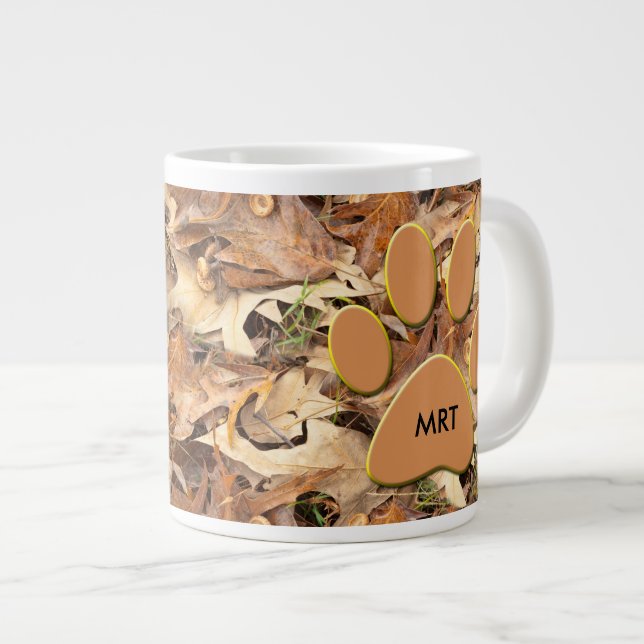 Personalize:  Abstract Nature Photo Autumn Camo Large Coffee Mug (Front Right)