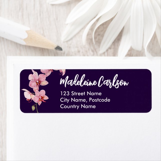 Personalize Address Pink Moth Orchids (Insitu)
