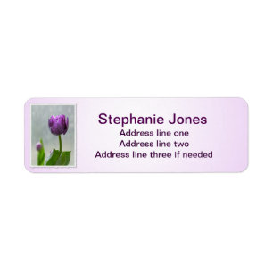 Personalize: Address Template Purple Tulips Photo