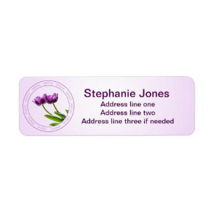 Personalize: Address Template Purple Tulips Photo