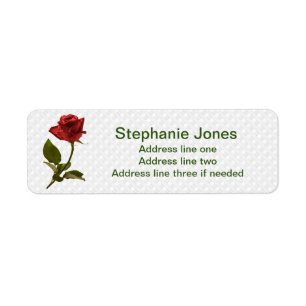Personalize: Address Template Red Rose Photo