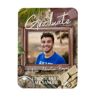 Personalize Adventurer Graduation Announcements Magnet