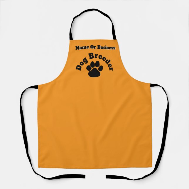 Personalize Advertise Dog Breeder Orange  Apron (Front)