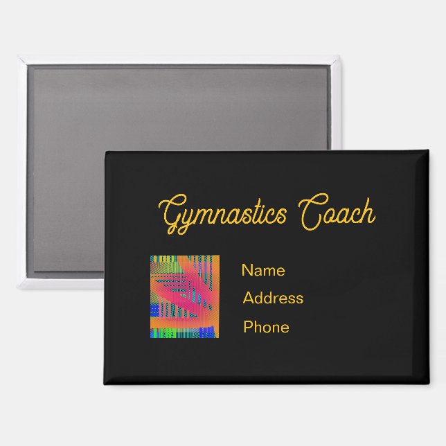 Personalize Advertise Gymnastics Coach Magnet (Front/Back)