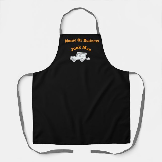 Personalize Advertise Junk Man Black Work     Apron (Front)