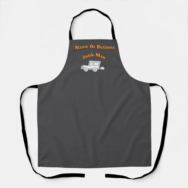 Personalize Advertise Junk Man Grey Work Apron (Front)