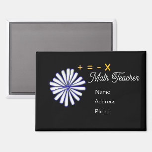 Personalize Advertise Math Teacher Symbols Magnet