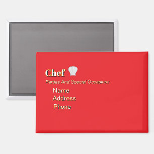 Personalize Advertise Promote Chef  Magnet