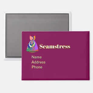 Personalize Advertise Promote Seamstress Plum  Magnet