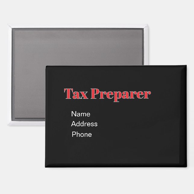 Personalize Advertise Promote Tax Preparer Magnet (Front/Back)