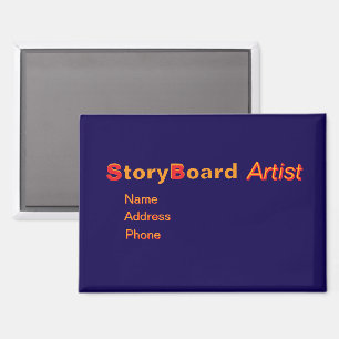 Personalize Advertise StoryBoard Artist Blue Magnet