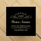 Personalize Aged To Perfection Black Wine Gift Box
