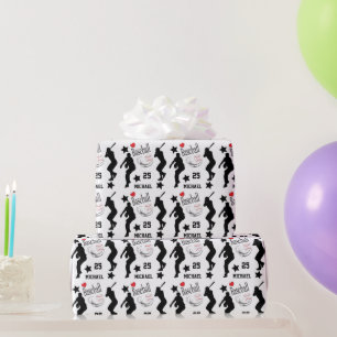Personalize All Star Baseball Wrapping Paper