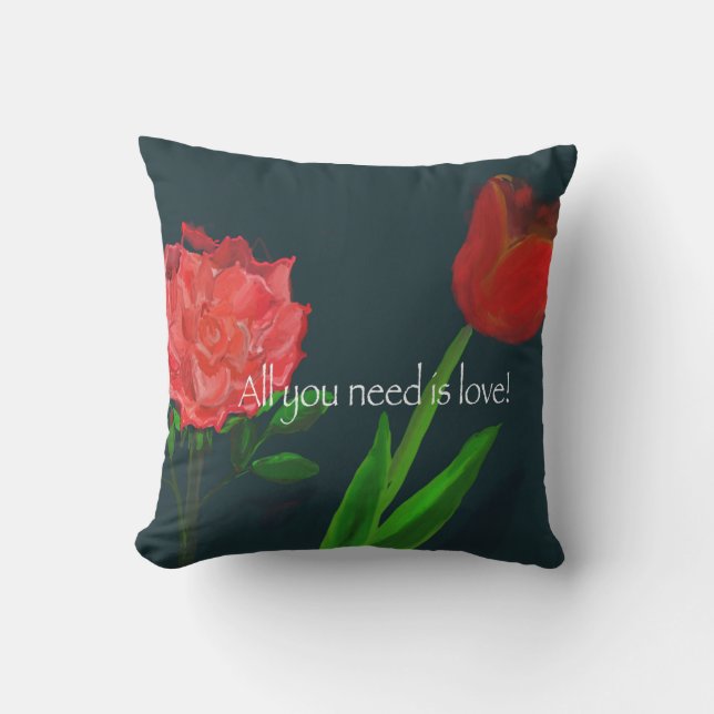 Personalize All You Need Is Love Outdoor Pillow (Front)