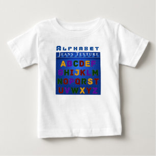 Personalize Alphabet Pattern Jeans Texture Baby T-Shirt